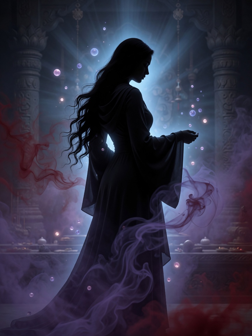 Priestess silhouette — Isolde Crimson